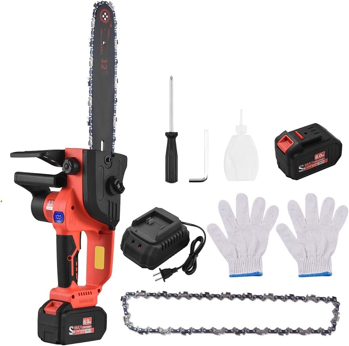 Cordless Pruner, Electric, Electric Pruning Shears, Gardening Branch Cutter, Trim Tree Twigs, 2 Pack 21V Lithium Battery, SK5 Blades, 50Mm Max Cutting Diameter, LCD Display Screen