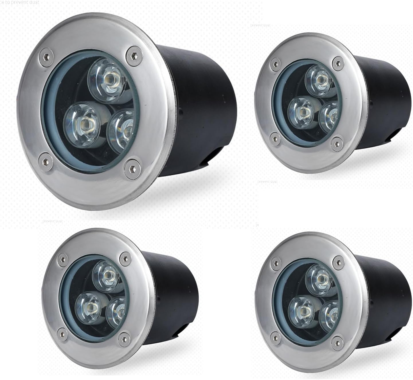 Outdoor Ground Light Recessed Underground Light IP66 Waterproof Garden Buried Lights for Walkway Driveway Deck Patio Step Spotlight, AC85-265V (4 Pack)(Red,50W)