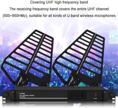 UHF Wireless Antenna Distribution System with 16 Channels Microphone Signal Amplifier and Active Directional Antenna, Ideal for Stage and Live Performances