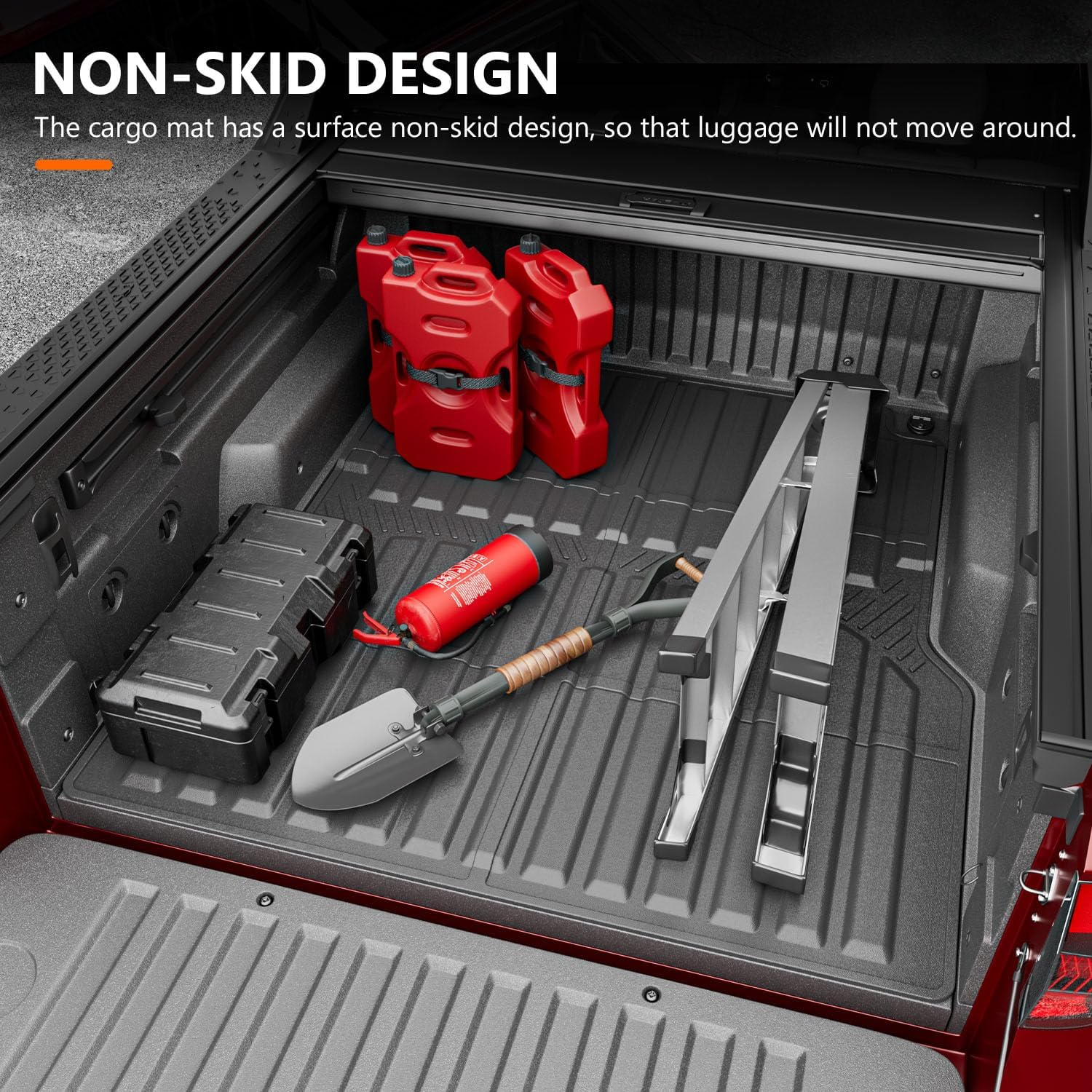 powoq 4.3FT Truck Bed Mat Compatible with 2022-2025 Santa Cruz Truck Bed Liner TPE Bed Mat Truck Liner Replacement for 2022 2023 2024 2025 Santa Cruz Accessories (4.3FT Bed Mat)