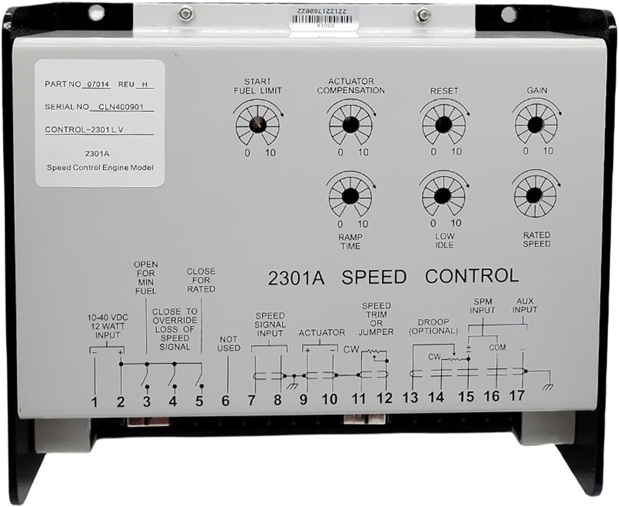 2301A 9907-014 Speed Governor Control Panel Speed Controller Generator Parts