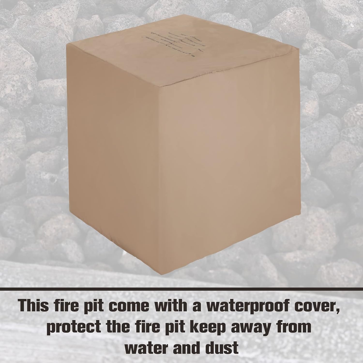 Gas Fire Pit 30,000 BTU Column Firepit Outdoor Propane Fire Pit for Patio Garden Camping Outdoor Fireplace Heating Terrafab Base with Lava Rocks and Waterproof Cover