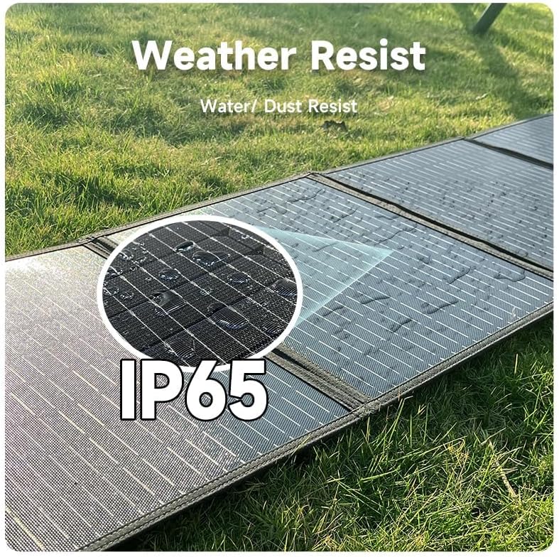 100 watt Flex Solar Panel PWS110 Foldable Portable Power Charger IP65 Waterproof 18V DC & 5V USB Output Compatible for Outdoor Camping RV Travel Off-Grid Small Power Station
