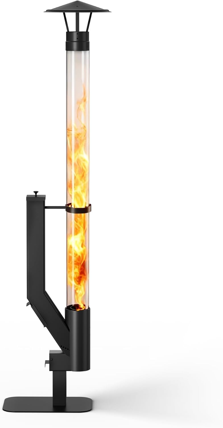 yoyomax Wood Pellet Patio Heater, Outdoor Pellet Heater, Portable Wood Pellet Fire Pit with Ash Tray Patio Rocket Stove for Backyard Camping Garden Balcony, PH03