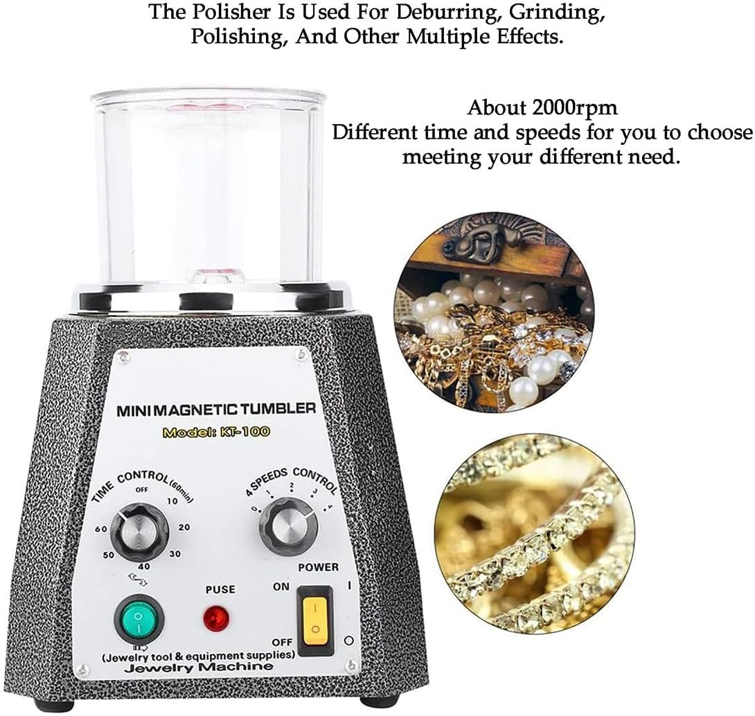 Magnetic Jewelry Polishing Machine, Drum Polishing Machine, with Timer Function, Jewelry Polishing and Finishing Machine