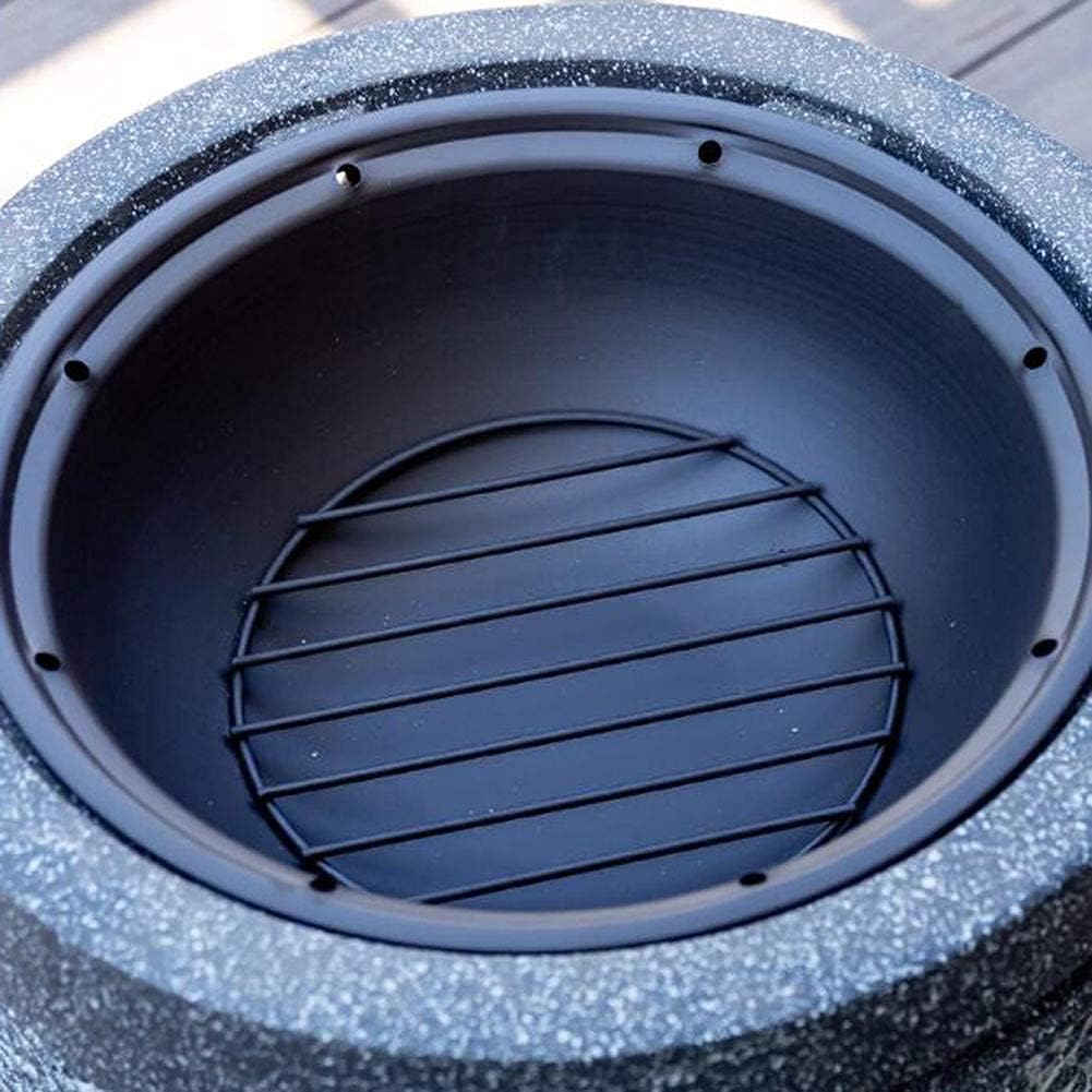 Small Firepit, Large 3 in 1 Fire Pit with BBQ Grill Shelf, Edging of Artificial Stone for Outside Patio, Decking, Lava Rocks