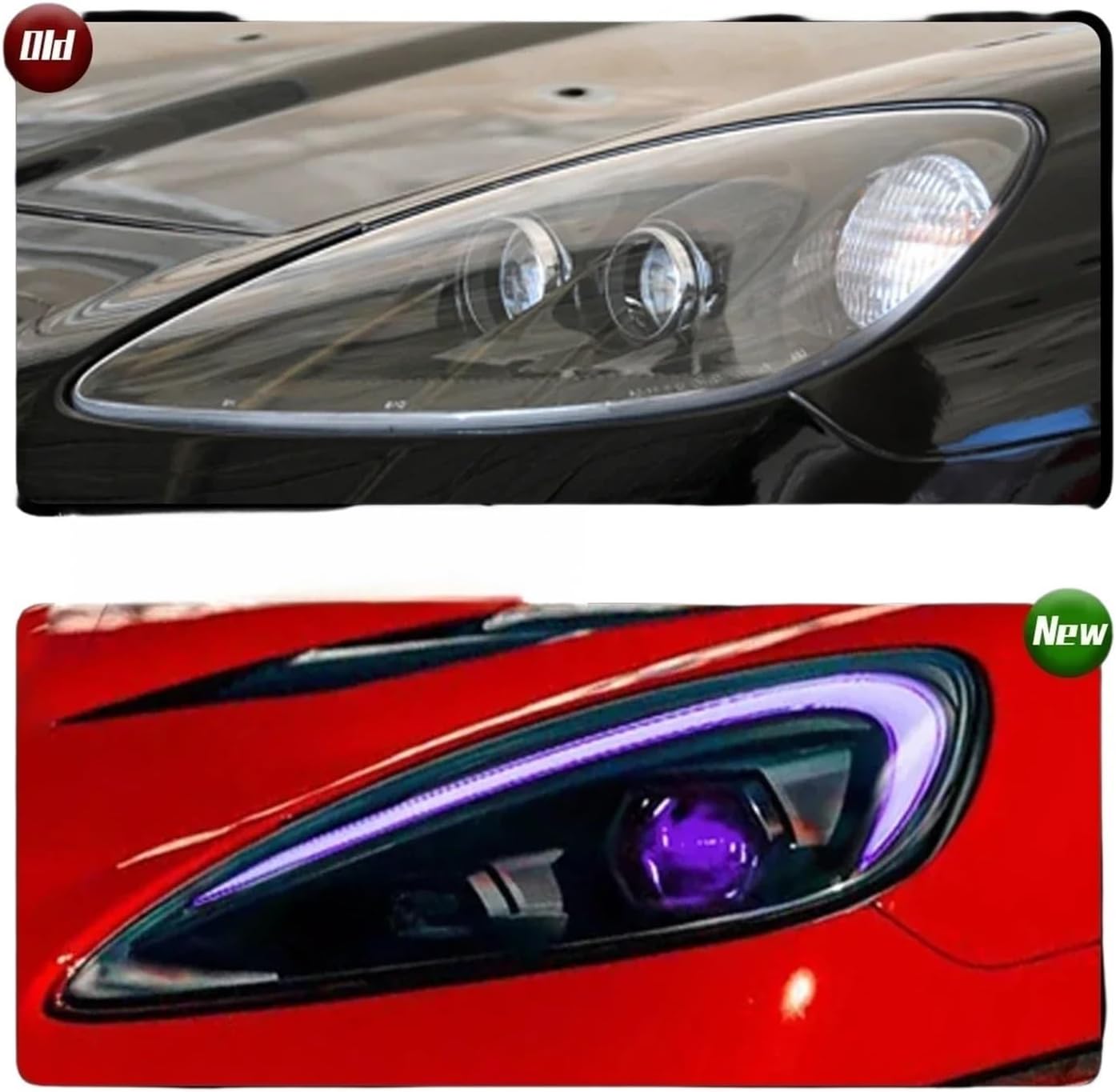 Car Lights Compatible For Corvette C6 RGB 2005-2013 Headlight LED Projetor Head Lamp Daytime Running Light Automotive Accessories(Halogen Right a)