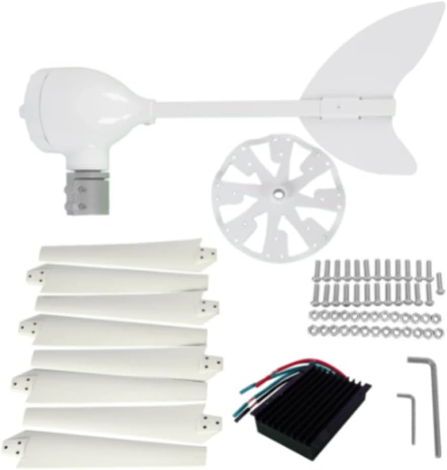 8000W Wind Turbine Generator W/Charge Controller Kit 12/24V 8 Blades for Home Garden Use Low Noise