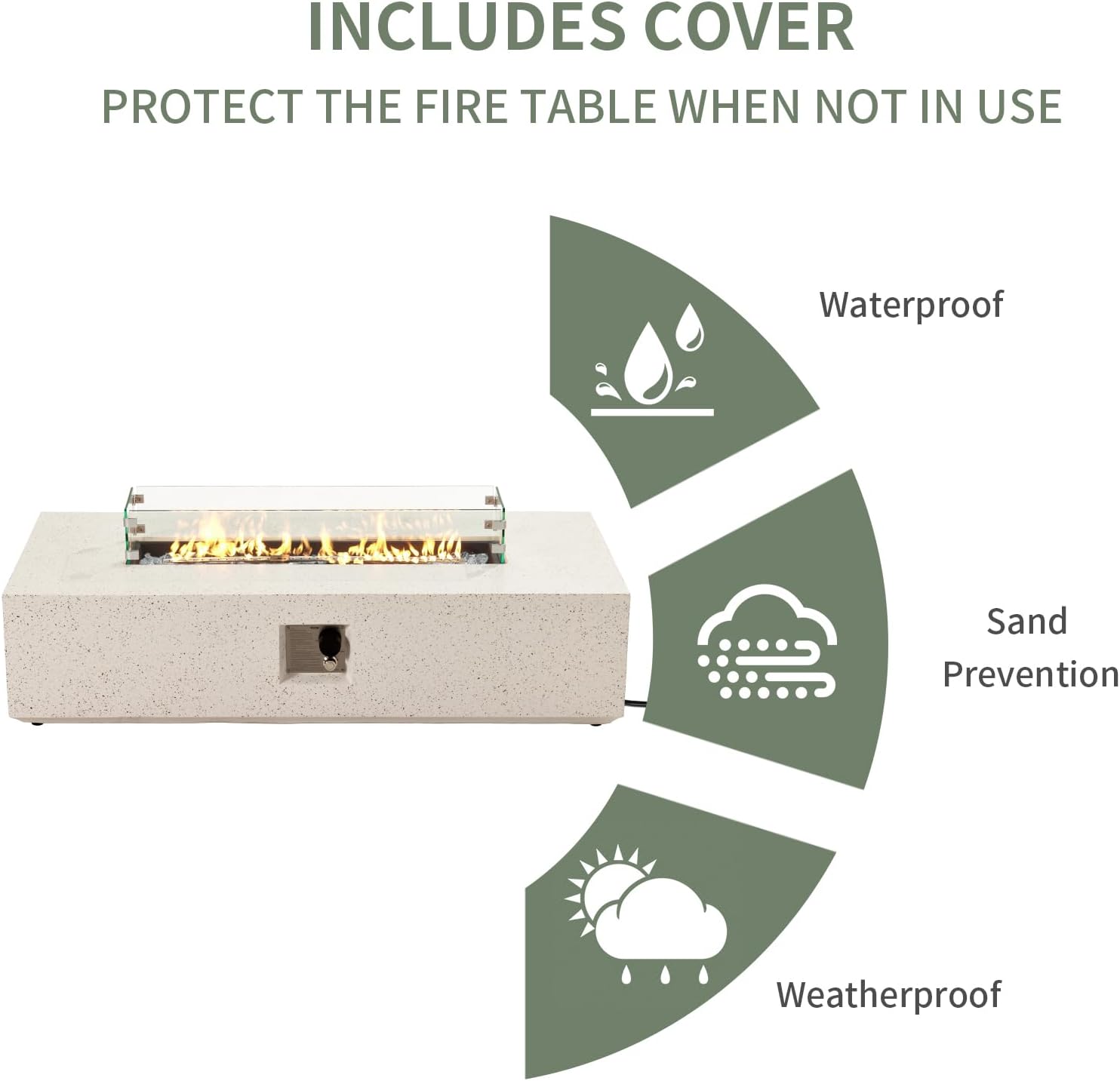 COSIEST Outdoor Propane Fire Pit Table, 56
