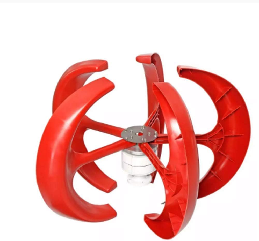 Red 9000W 5 Blades Vertical Axi Wind Turbines Generator Lantern 12V 24V Motor Kit Electromagnetic for Home Streetlight Use,12v