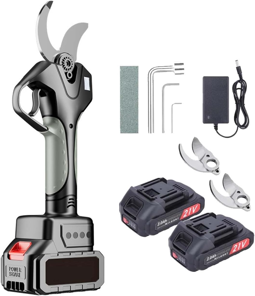 Cordless Electric Garden Shears with Brushless Motor – Industrial Tree Pruner with SK5 Blade – Safe, Portable, and Powerful Tool for Thick Branch and Vine Cutting(Withoutpole)