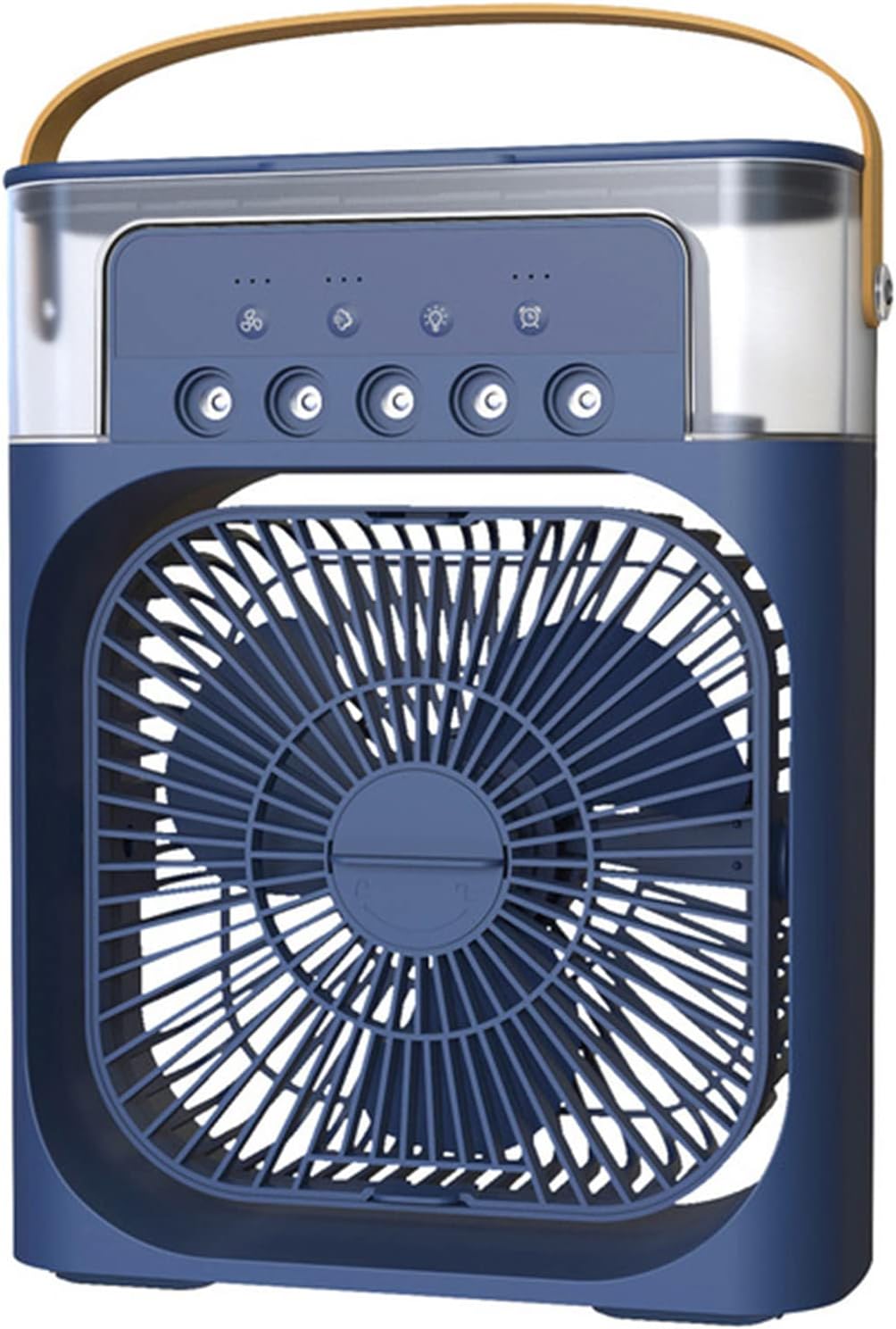 Mini Portable Air Conditioner, Usb Evaporative Cooler, 3 Speed Adjustment, 7 Color Led Humidifier, Office And Outdoor Dual Use (Blue)