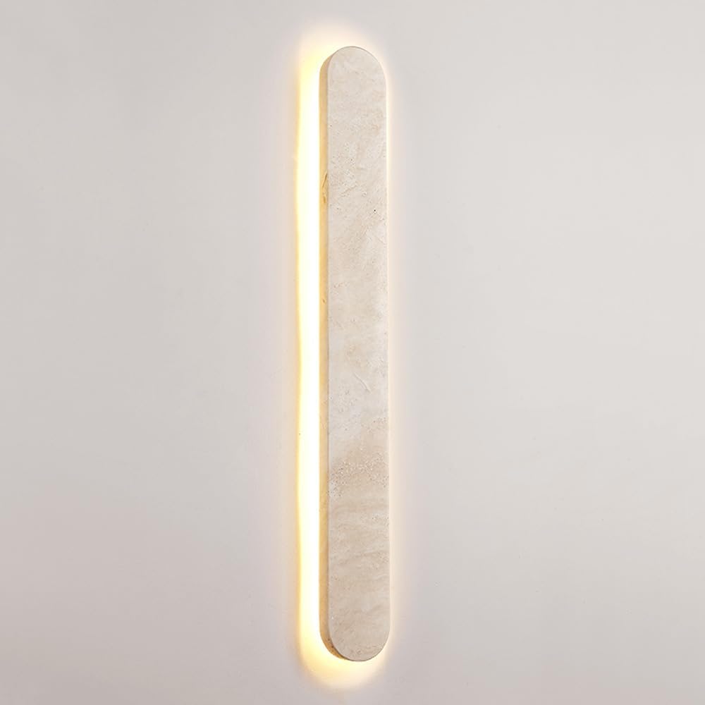Modern Linear Long Strip Outdoor Wall Light Natural Stone Marble Wall Mount Lamp Exterior Waterproof LED Wall Sconce IP65 Front Porch Lighting for Patio Door Garage Yard Hotel Corridors 253(Length 4