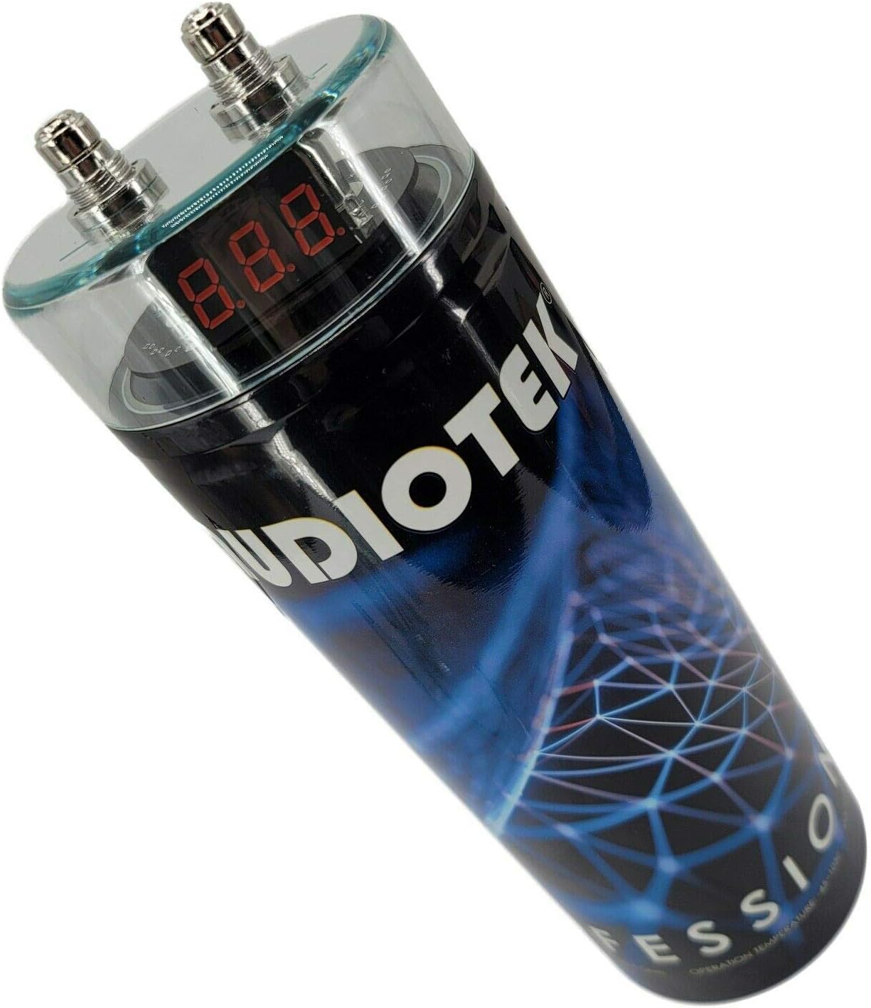 Audiotek at-3.5 Farad Capacitor with Car Audio 3500 Watts Power 12V Car Digital Power and Audiotek Complete BCC4AR 4 Gauge Amplifier Installation Wiring Kit Red