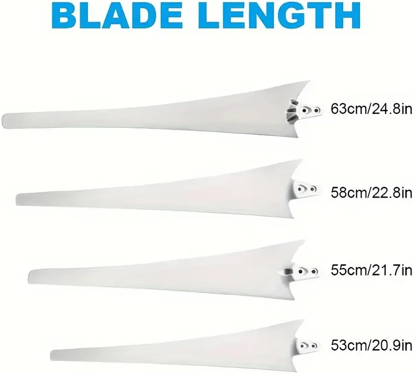 3-Pack Nylon Fiber Wind Turbine Blades – 550mm to 800mm – Horizontal Axis DIY Wind Generator Parts(750mm)