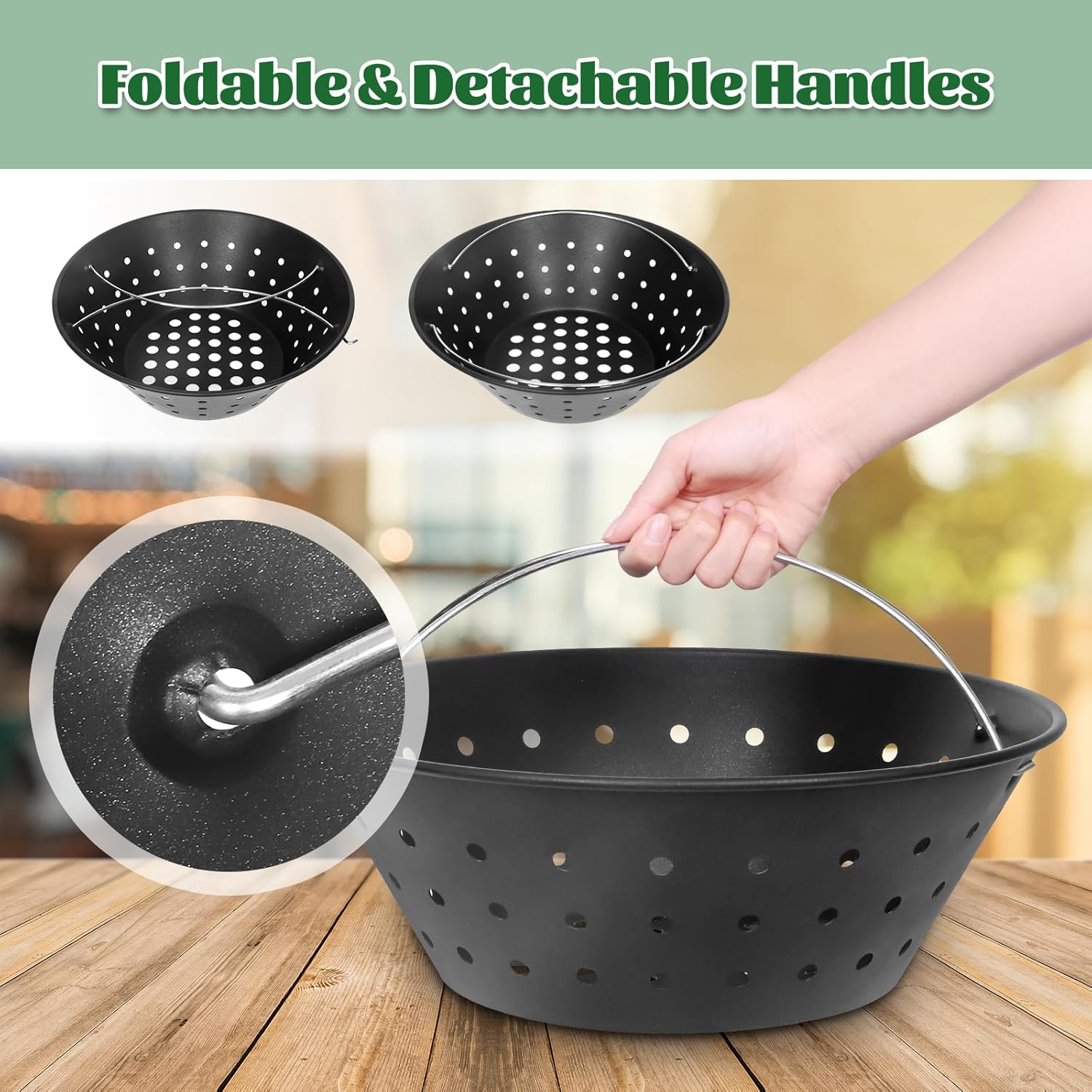 KAMaster Carbon Steel Charcoal Basket Fire Bowl Compatible with Large Big Green Egg,Ash Basket Kamado Grill Accessories Fire Box Bowls Ash Basket,Kamado Grill Joe Classic and Other Similar Grills