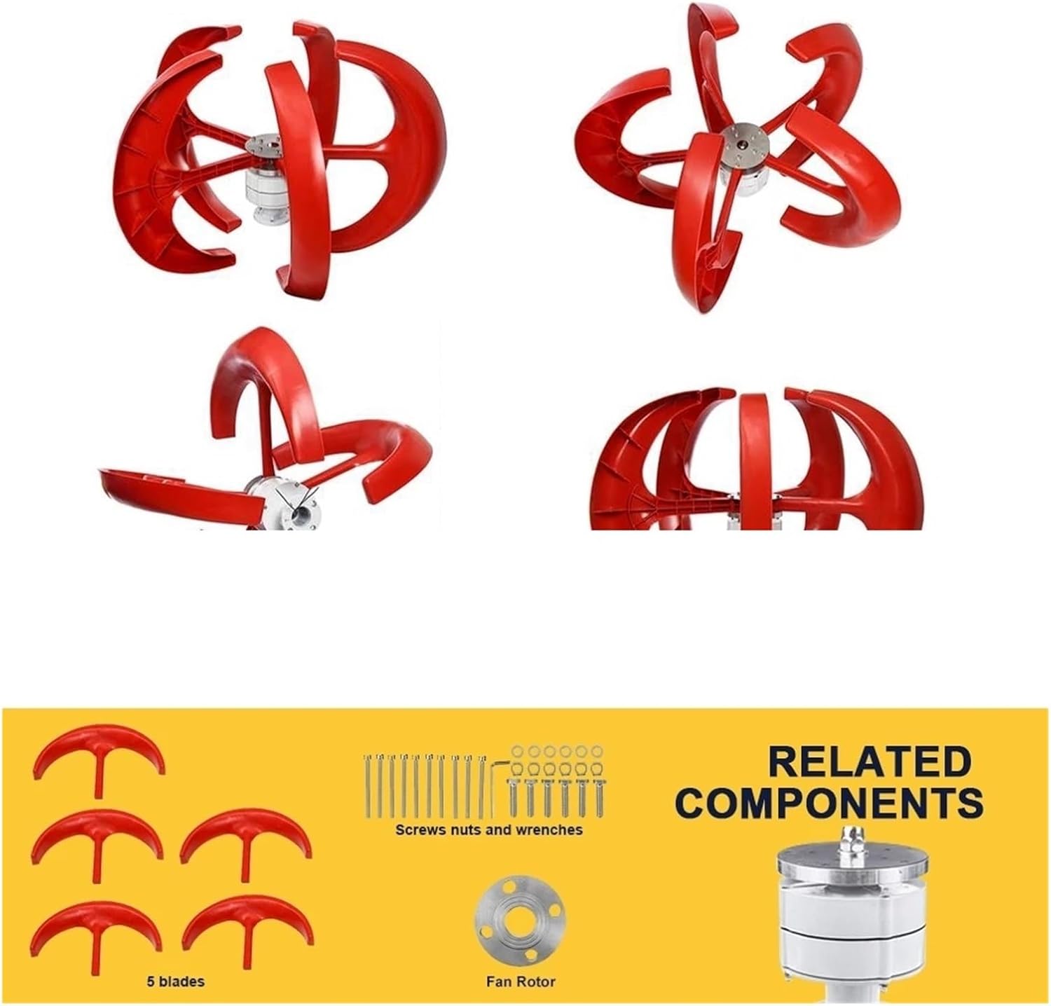 3000W Vertical Wind Turbine 12V 24V 48V Small Windmill Household Farm with Controller Wind Power Generator for Marine Low Starting Speed for Home(White,MPPT Control_24V)