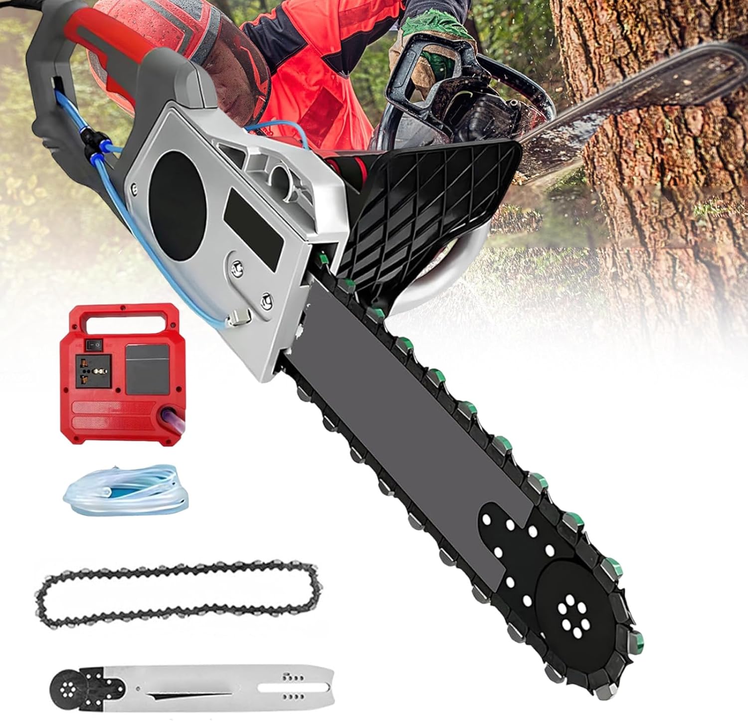 Electric Concrete Saw with 6500W Powerful Motor and Water Fed Dust Suppression System – Chain Saw for Cutting Granite Reinforced Concrete and Steel 19.68 Inch Cutting Depth