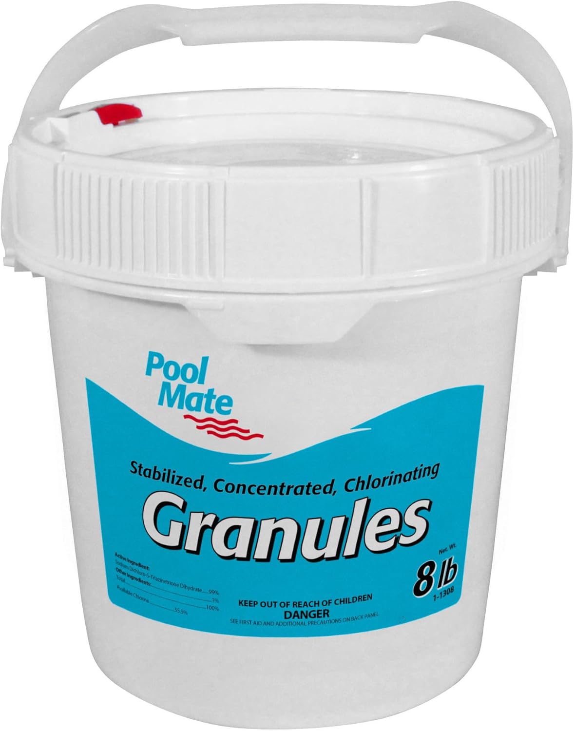 Pool Mate 8-Pounds Premium Pool Chlorine Granules, Concentrated Chlorinating Granules, Made in USA