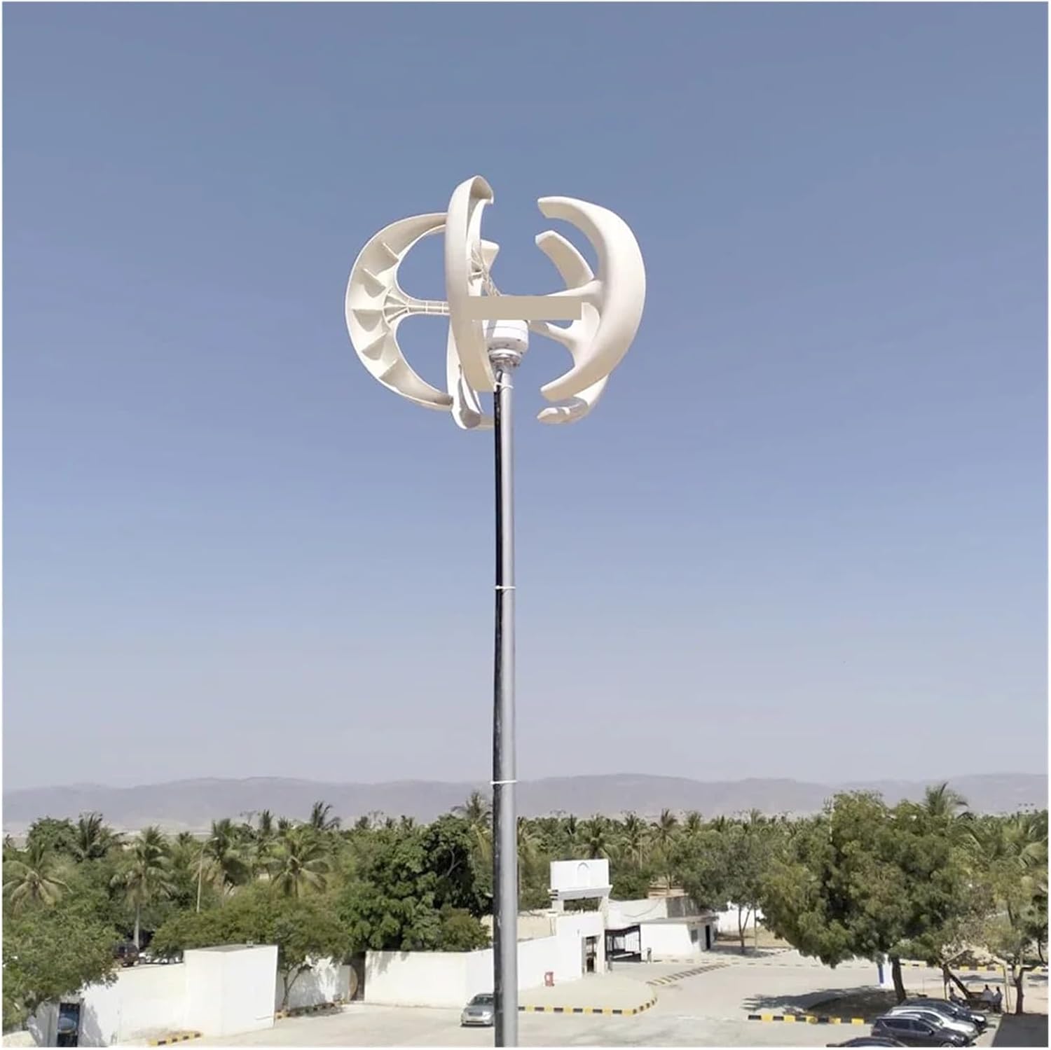 3000W 5000W 5KW Wind Turbine Windmill Generator Vertical 12V/24V/48V Low Noise Speed Start with Hybrid Controller Low Starting Speed for Home(White,12V_3KW)