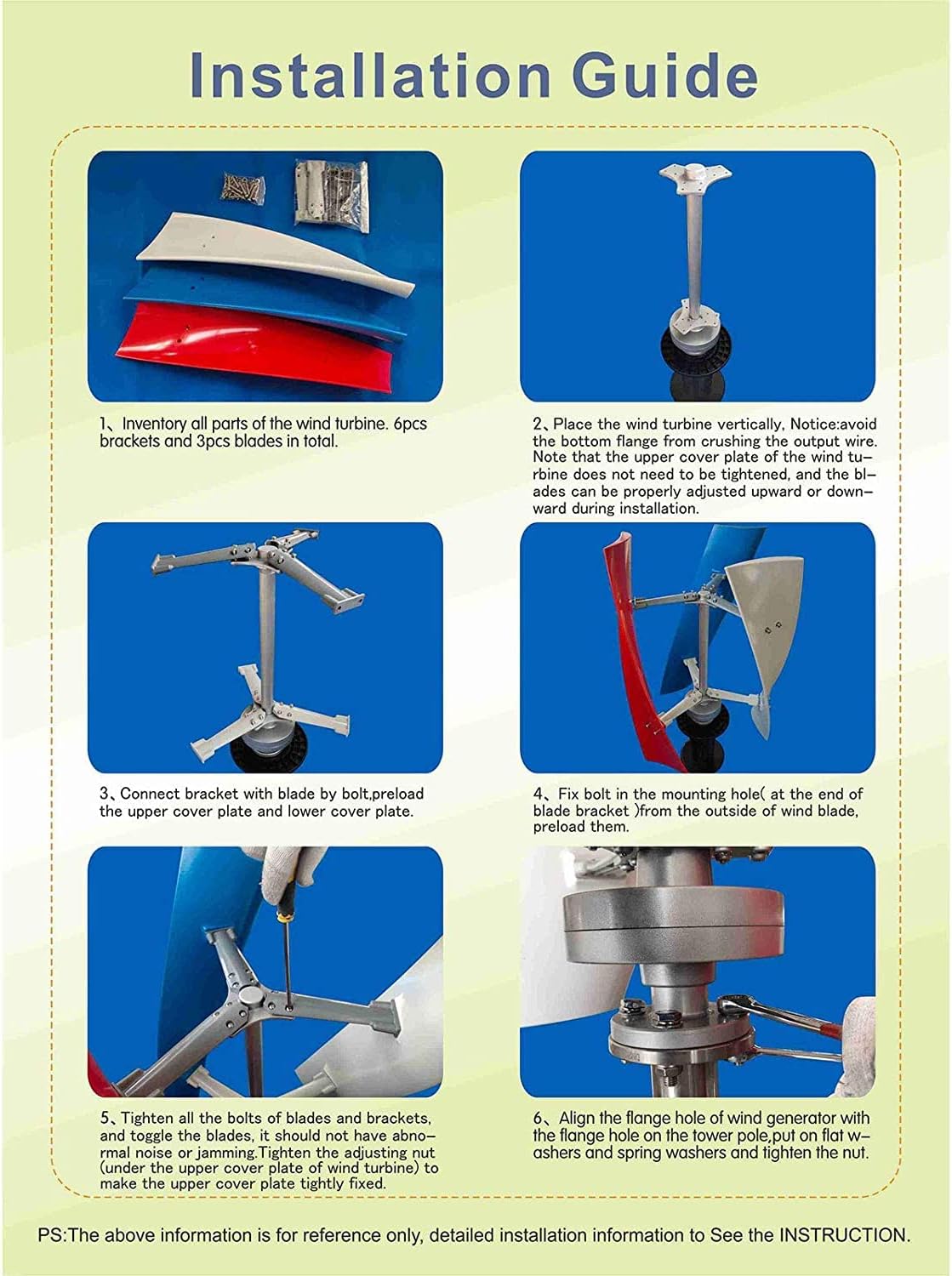 Wind Power Turbine Generator, 12000W 12V-220V 3 Helix Blades Wind Turbine Generator Electromagnetism Control System Wind Generator Power Kit