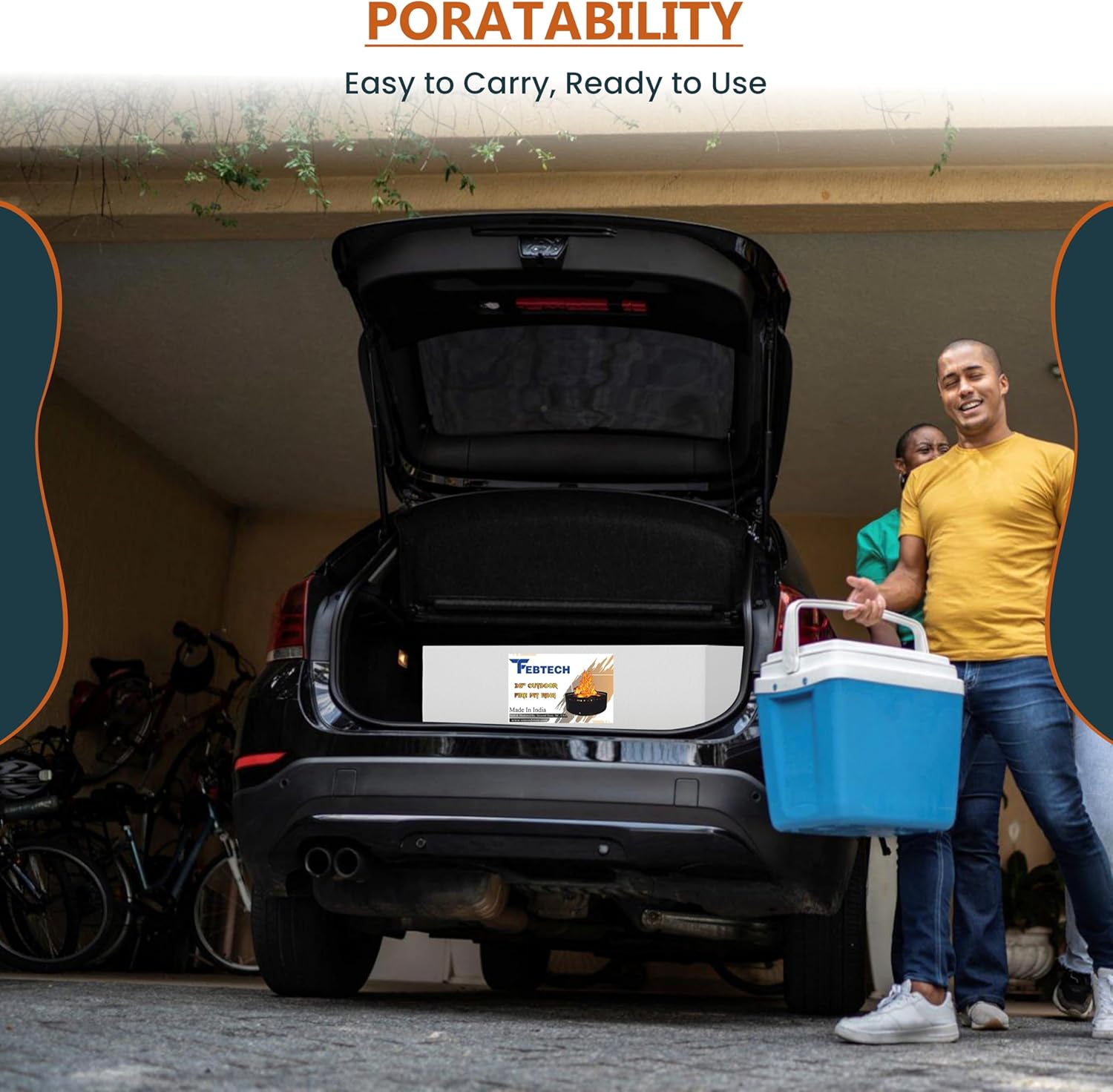 FEBTECH Smokeless Fire Ring for Outside Fire Pit - 36