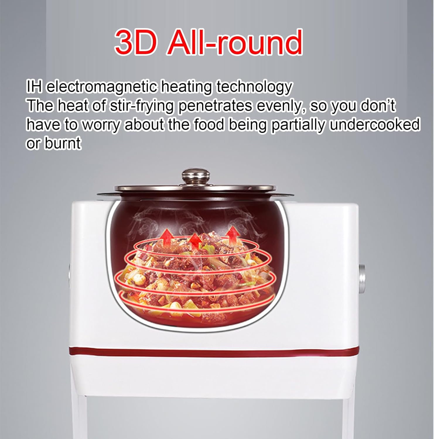 2500W Commercial Food Processor&Automatic Cooking Machine&6L Intelligent Automatic Cooking Machine,Drum Type Food Processor with Smart Touch Screen