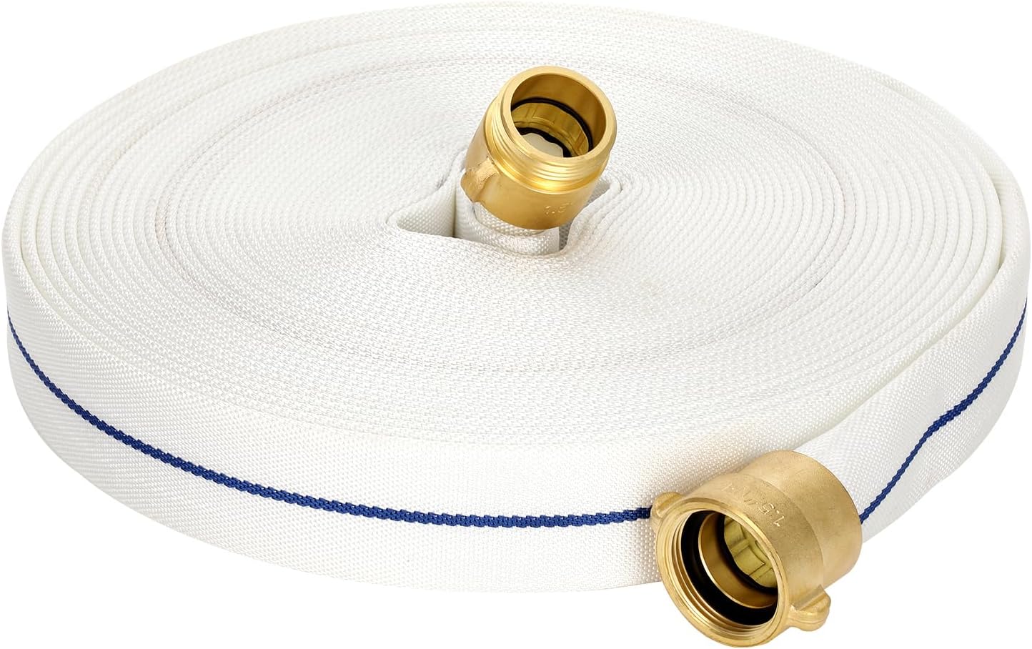 1.5 Inch x 100 FT Heavy-Duty Professional Fire Hose, 1300 PSI Burst Pressure with NST/NH Threads, for Firefighting,Industrial Cleaning,Garden Irrigation