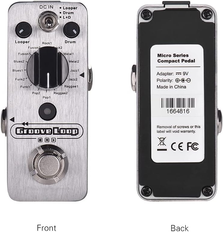 Loop Guitar Pedal Drum Machine & Looper Effect 3 Modes Max. 20min Recording Time Tap Tempo