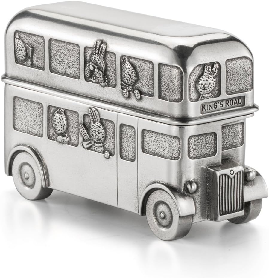 Royal Selangor Hand Finished Bunnies' Day Out Collection Pewter Routemaster Container Gift