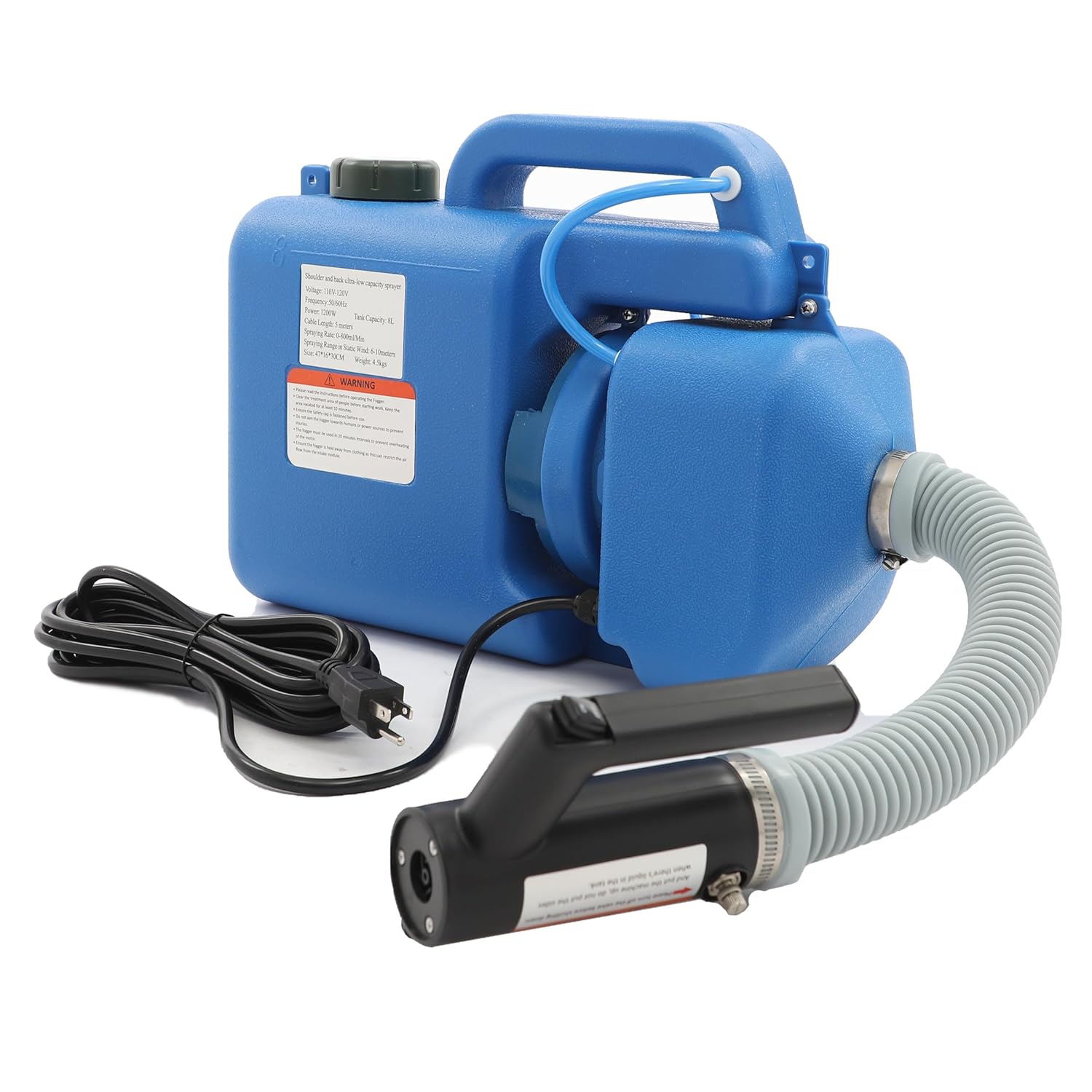 8L (2 Gallon) Electric ULV Fogger Machine, Portable Fogger Sprayer Machine Electric Atomizer Foggers for Home Indoor & Outdoor Large Spaces Cleaning Spraying Use(8L Spray Machine-1Pack)