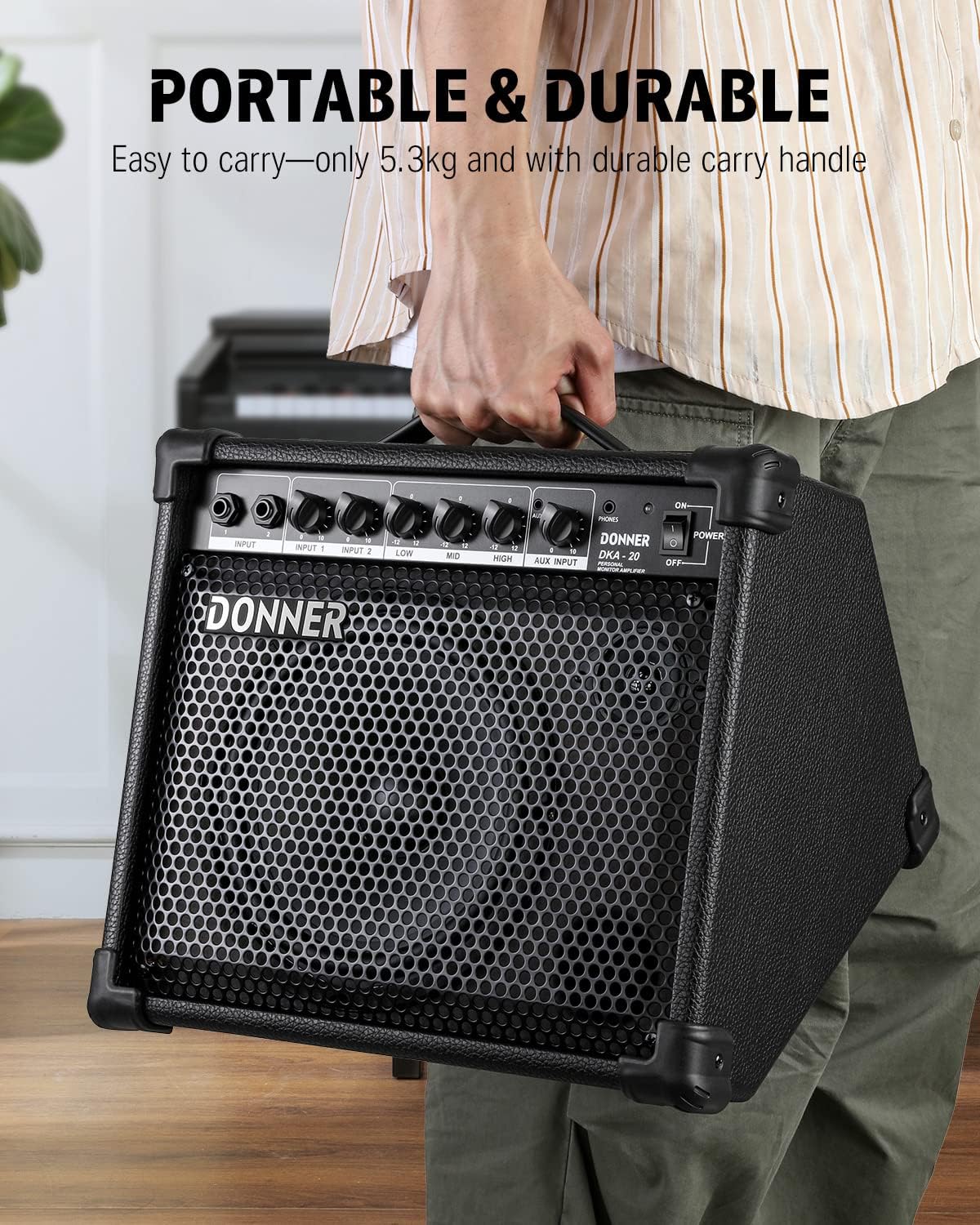 Donner DKA-20 Keyboard Amplifier+Donner Folding Keyboard Stand