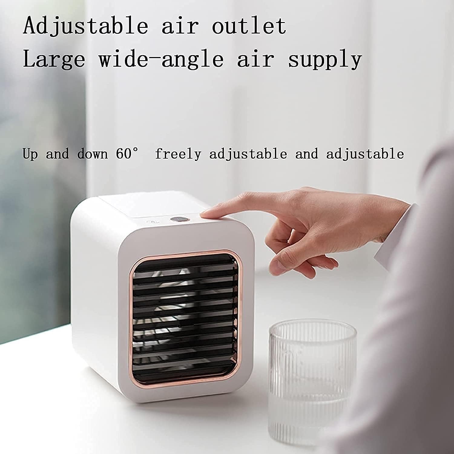 Mini Air Cooler - Portable Cooler Fan, Portable Desktop Cooling Fan, Personal Table Air Conditioner Fan for Bedroom Office Home Room (Color : Black)