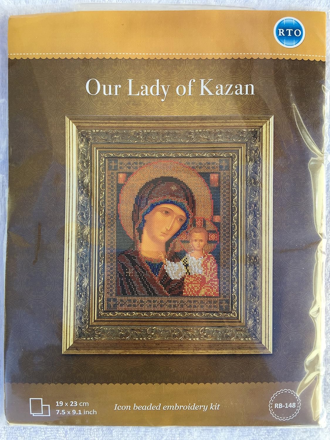 Bead Embroidery Kit DIY Icon Our Lady of Kazan 7.5