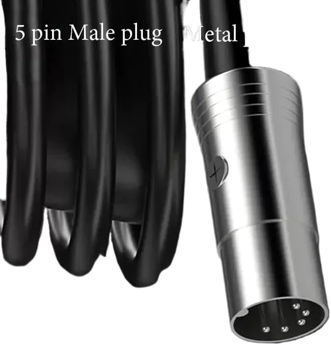 5-pin MIDI Audio Cable Male to Male XLR Adapter Cable Suitable for Electric Piano Keyboard(12m)