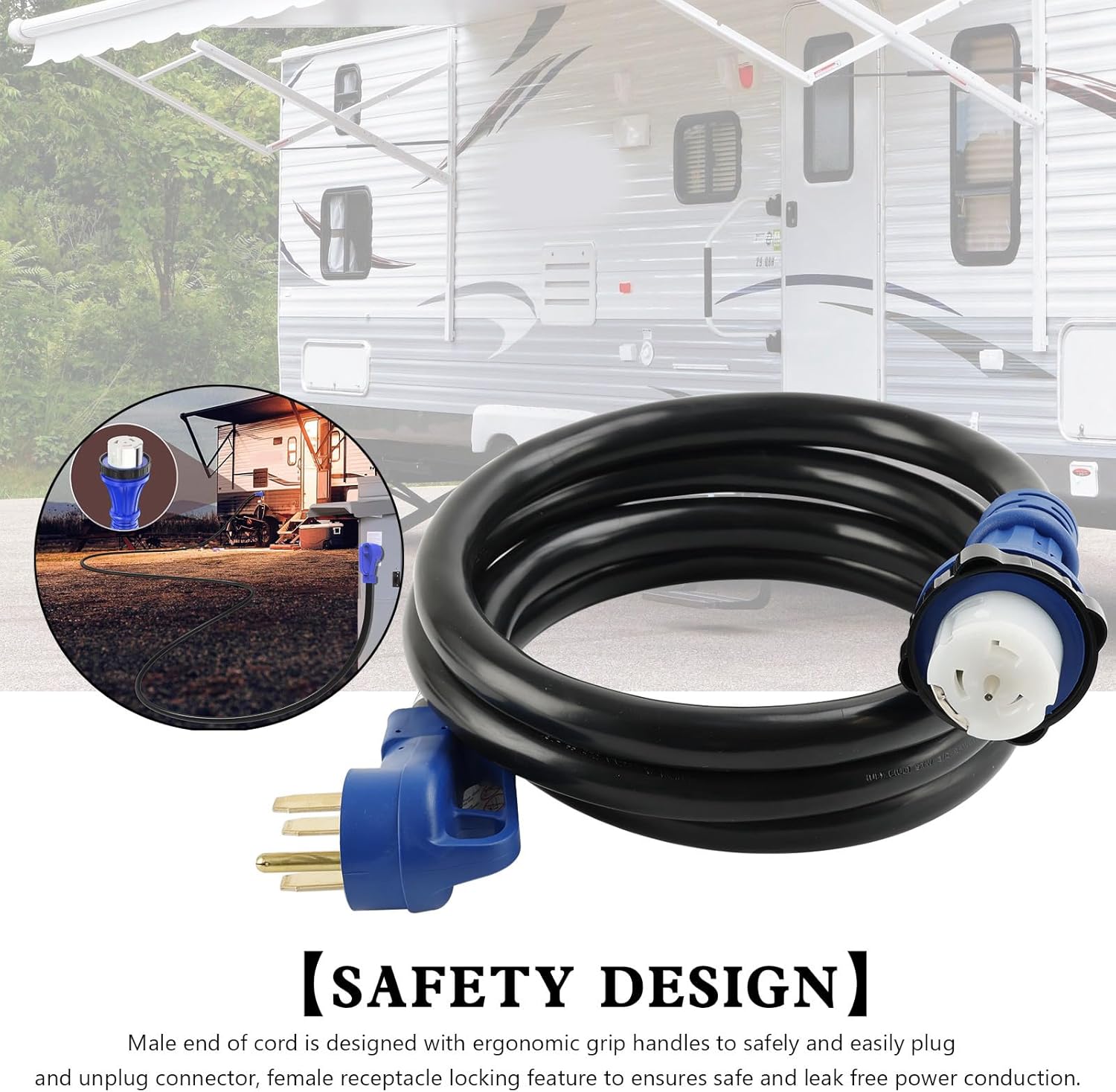 UL Listed 50 Amp 10 Ft RV/Generator Cord With Locking Connector For RV