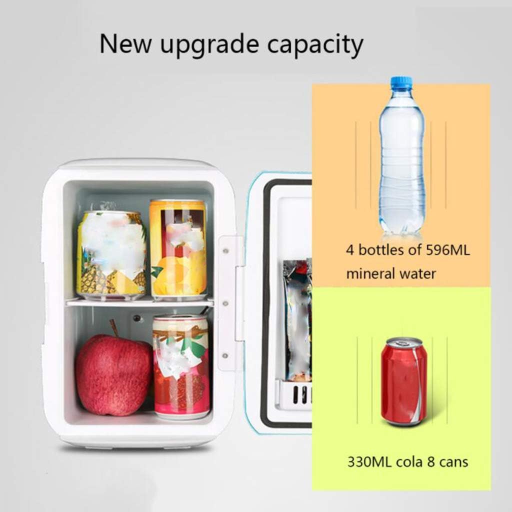 White Mini Portable Compact Personal Refrigerator for Cooling and Heating 6L-8 Tank Capacity Dual-use for car and Home (Type B)
