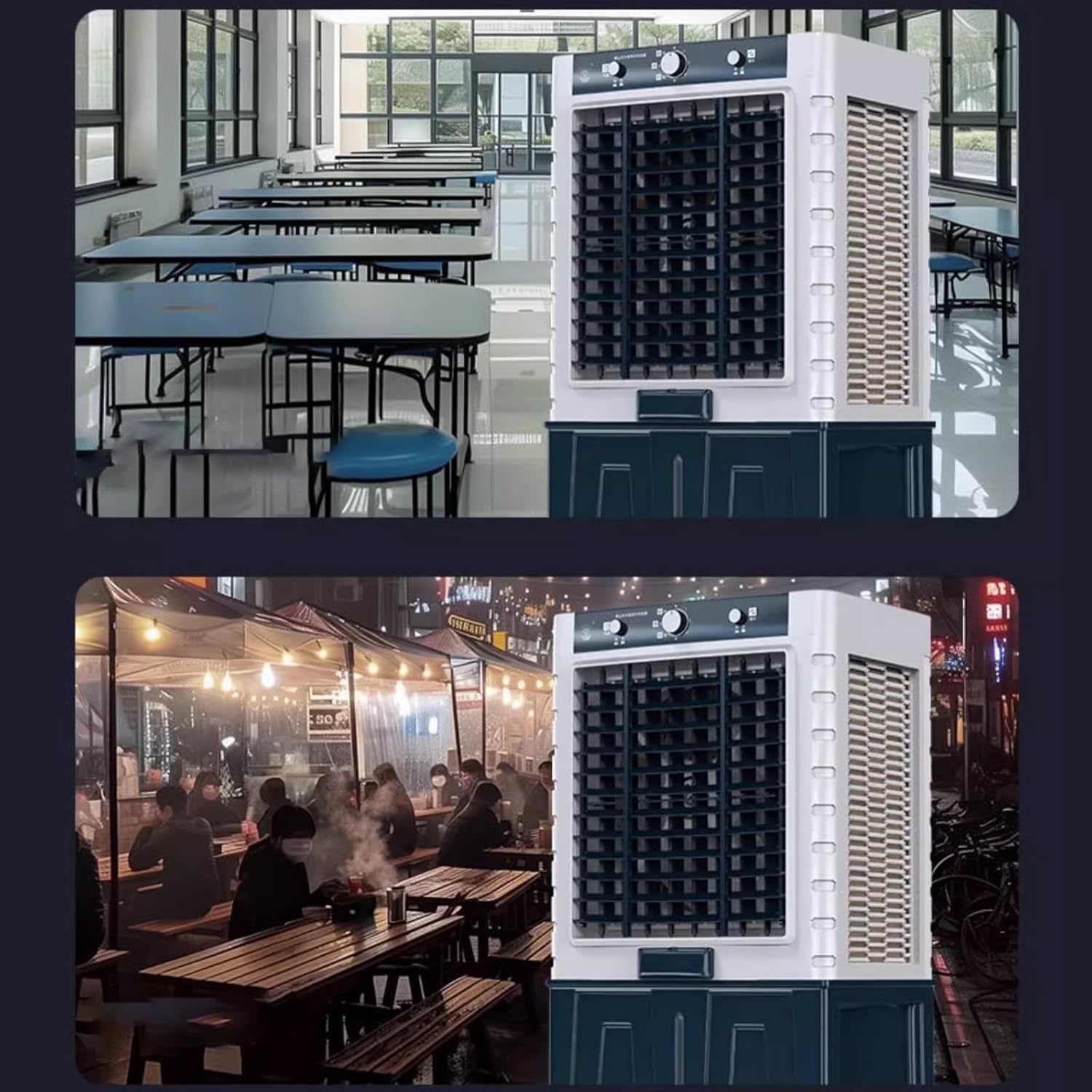 Generic Swamp Cooler Air Conditioner Portable Fast Cooling Strong Wind 3 Speeds 120° Oscillation With Ice Pack and Wheels for Outdoor Indoor Use