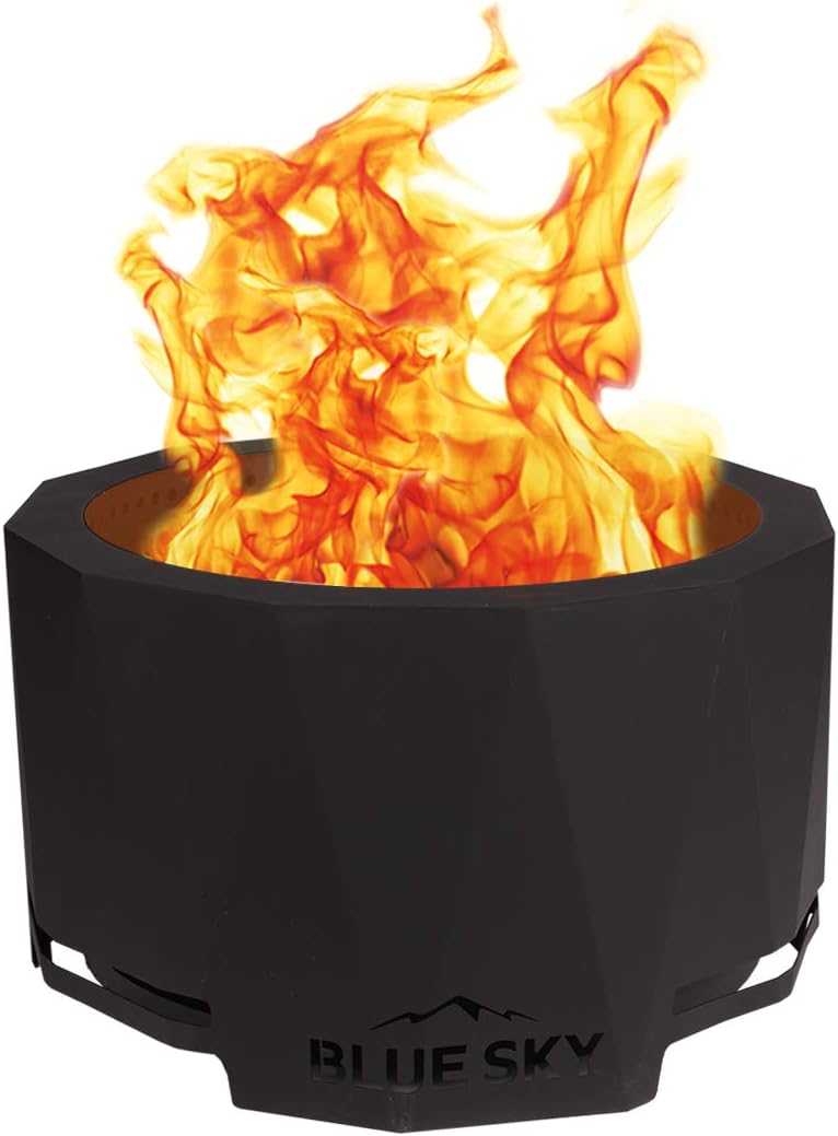 The Mammoth Smokeless Patio Fire Pit with Spark Screen and Screen Lift