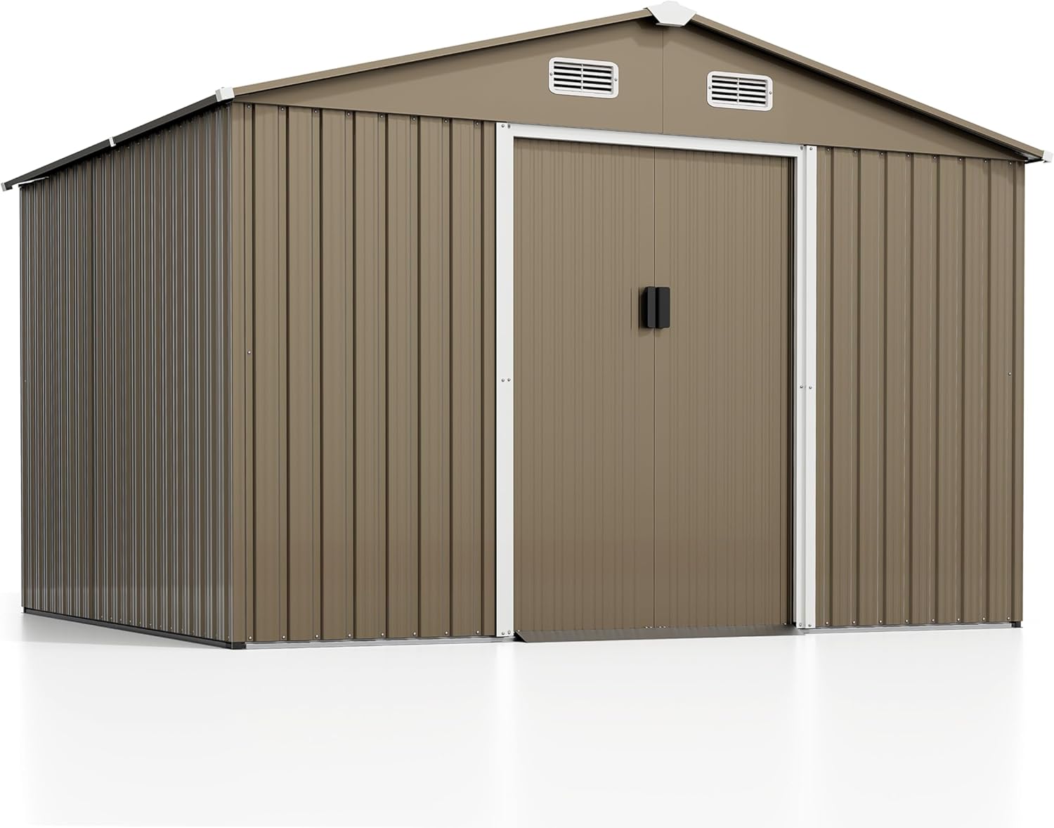 Kurapika 10 x 8FT Outdoor Storage Shed Waterproof, Large Garden Tool House with Air Vents and Lockable Sliding Door, Metal Shed for Garden, Patio, Backyard, Lawn
