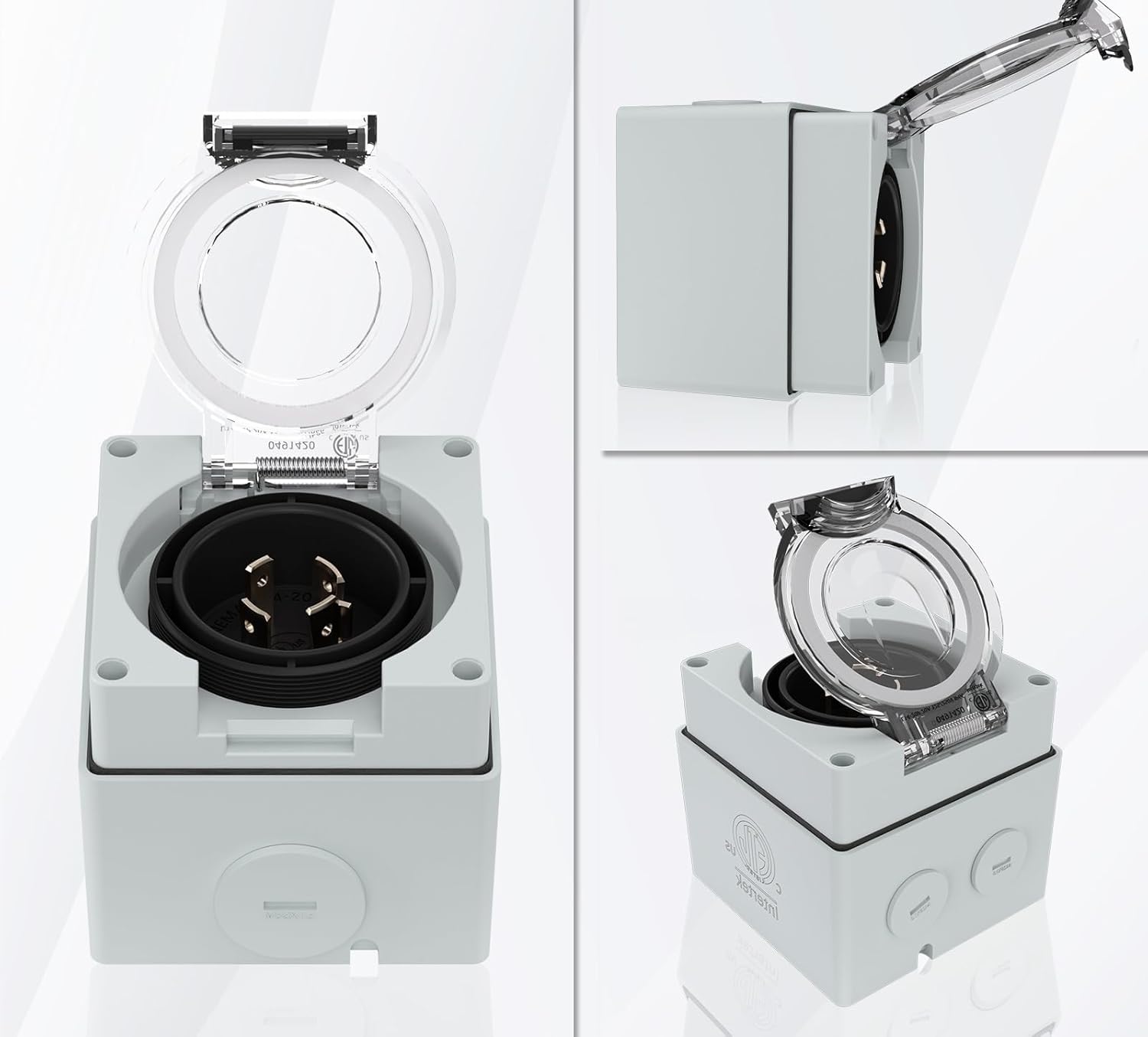 1pcs L14-20P-BOX US/American 20Amp Power Inlet Box,NEMA L14-20P 125/250Volt Generator Plug Outdoor dustproof and Weatherproof .ETL,Listed.