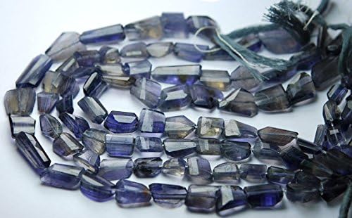 13 inch natural beads strand of 10-14mm faceted nugget water sapphire iolite gemstone beads for DIY jewelry - necklace, bracelet, earring, ring.