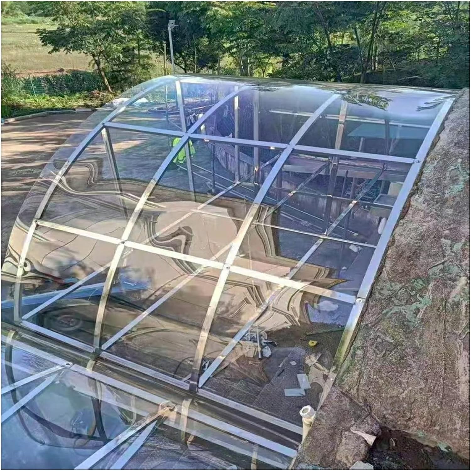 Polycarbonate Plastic Sheet, Easy to Cut Bend Waterproof Panels, UV-Fighting Gazebo for Awning Canopy, Customized (Color : Clear, Size : 1.22X18m)