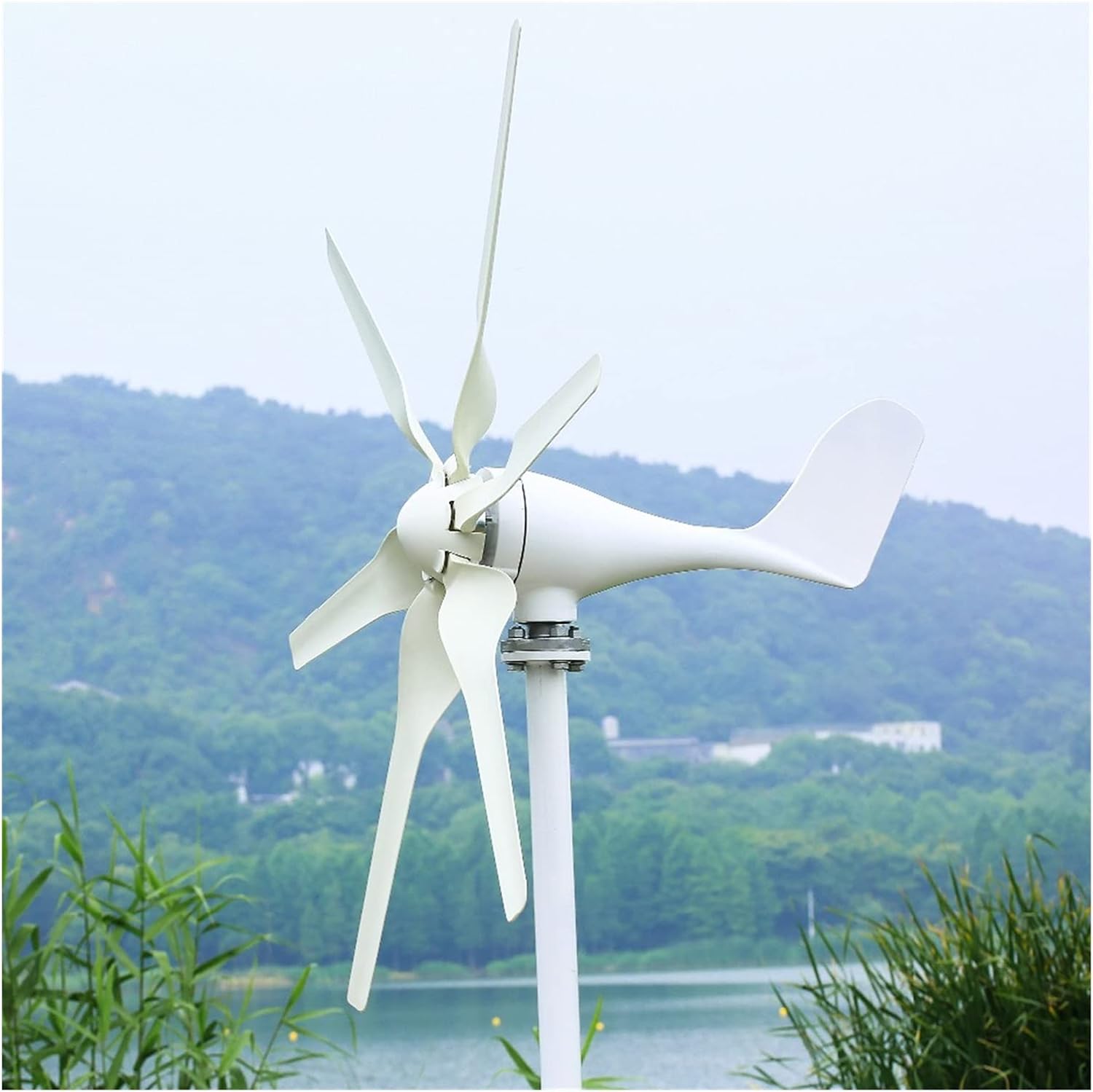 Wind Generator, Wind Turbine Generator Combine With Wind/Solar Hybrid Controller,for Home, Farm, RVs, Boats(6 BLADES_12_400W)