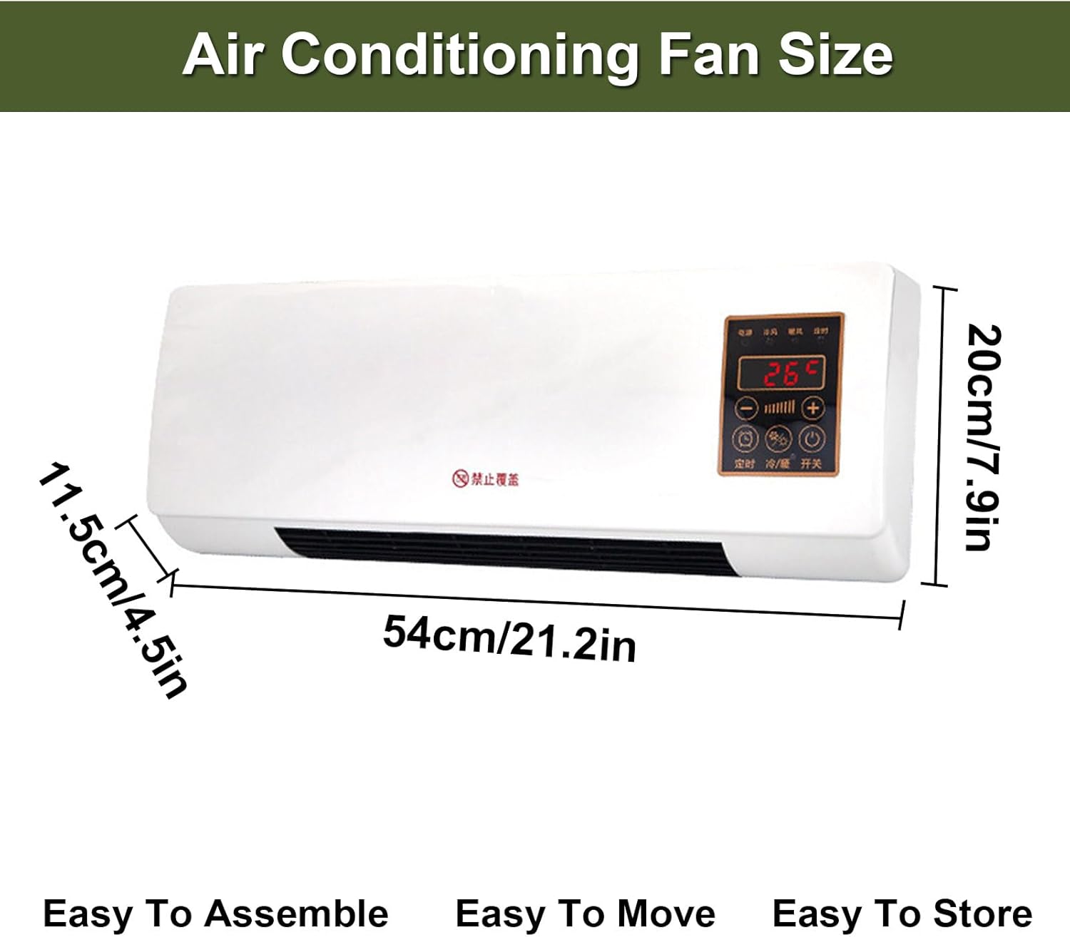 Enchantia 2025 New Ductless Air Conditioner, Wall-Mounted and Desktop 2 in 1 Wall Mounted Air Conditioner, Mini Aire Acondicionado Portatil with Remote for Home Office Bedroom (A++),White