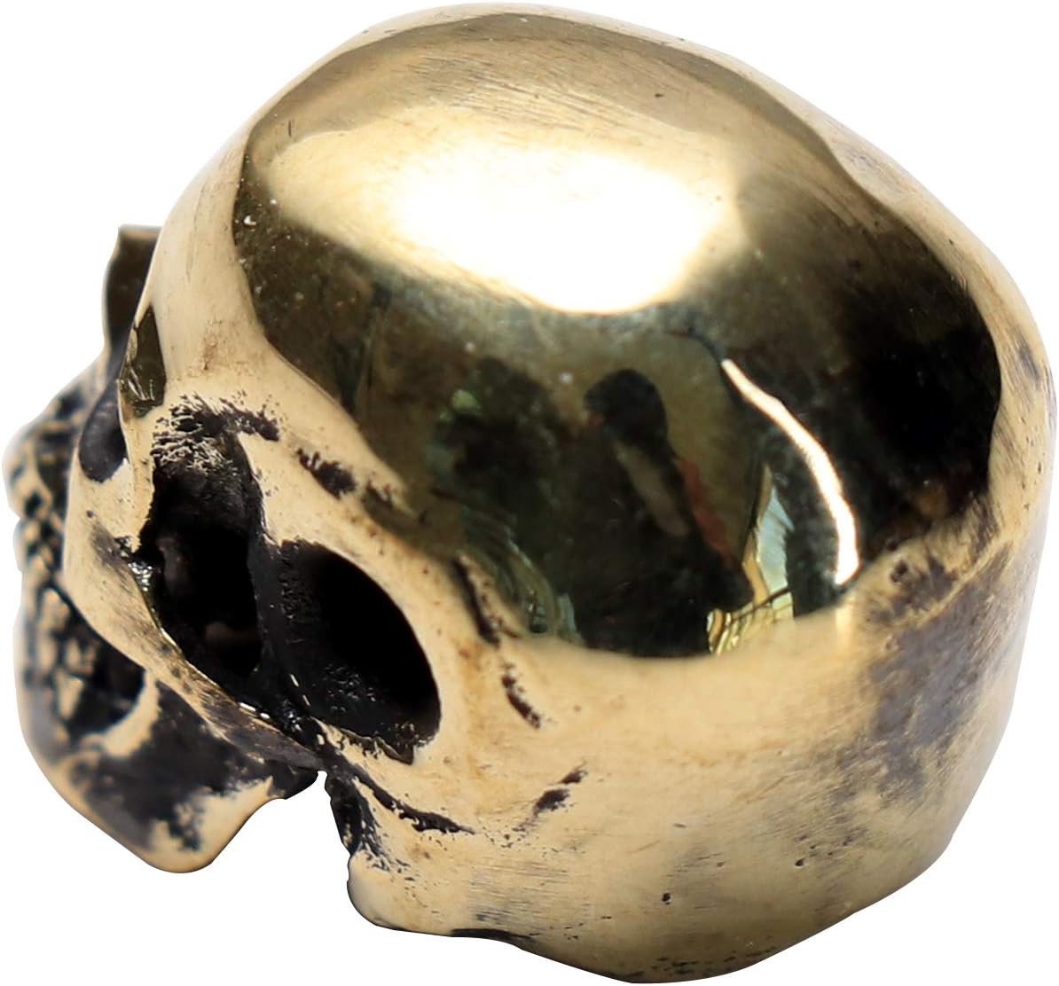 Glintbay Handmade Brass Skull Bead Motorcycle Heavy Locomotive Punk Pendant (L)