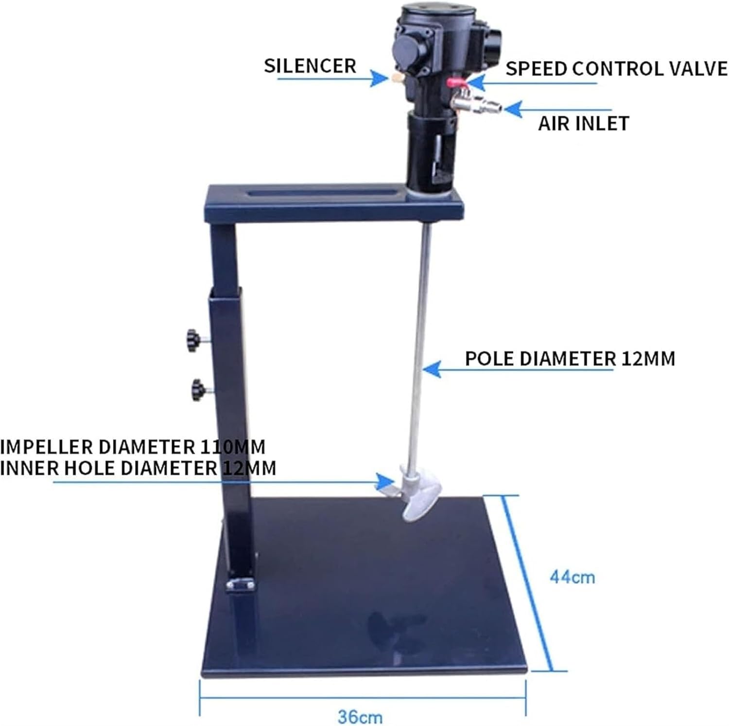Pneumatic Paint Mixer Machine, Paddle Mixer with Stand, Desktop Vertical Air Agitator, Height Adjustable, Ink Coating Mix Tool