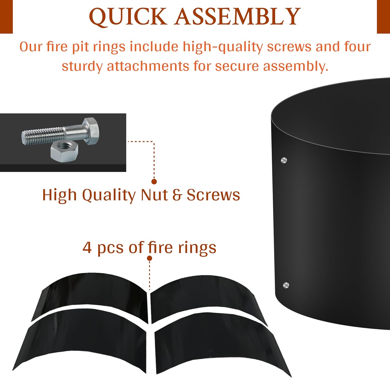 FEBTECH Fire Ring for Outside Fire Pit - 38