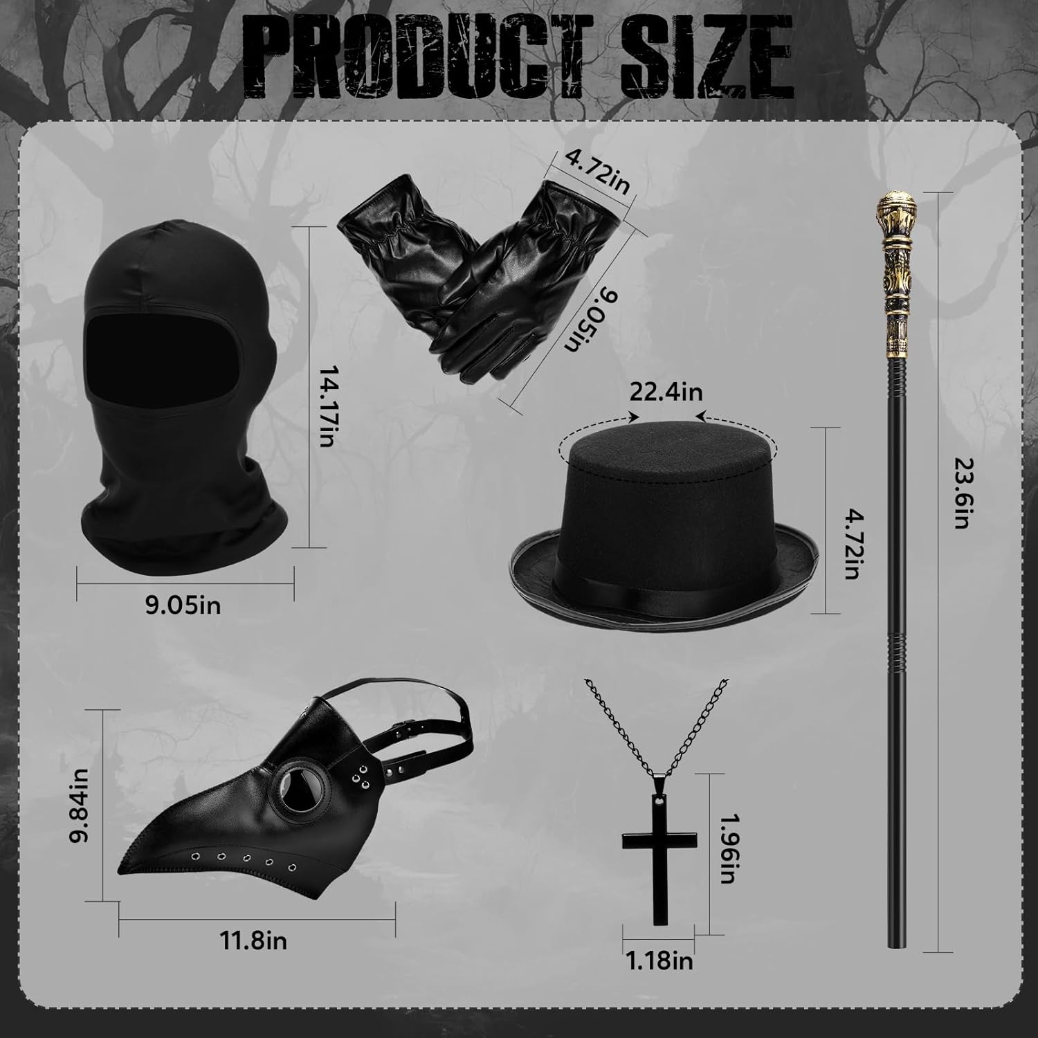 7 Pieces Plague Doctor Costumes for Adult Women Scary Halloween Doctor Cosplay Party Outfit Accessories
