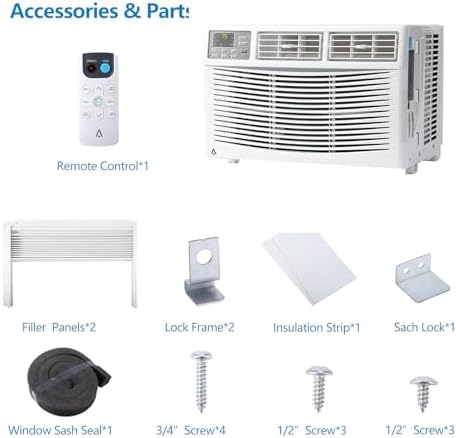 Window Air Conditioner, 8000 BTU for Rooms up to 350 Sq. Ft.- Maintains Window View & Natural Light, 3 Modes, Ultra Quiet, Energy Savings, Easy Install, White